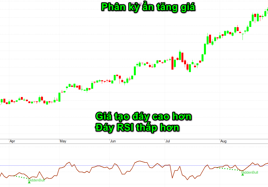 phân kỳ ẩn tăng giá