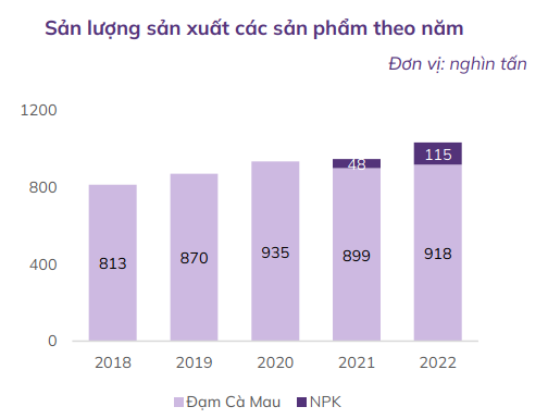 Sản lượng sản xuất các sản phẩm theo năm