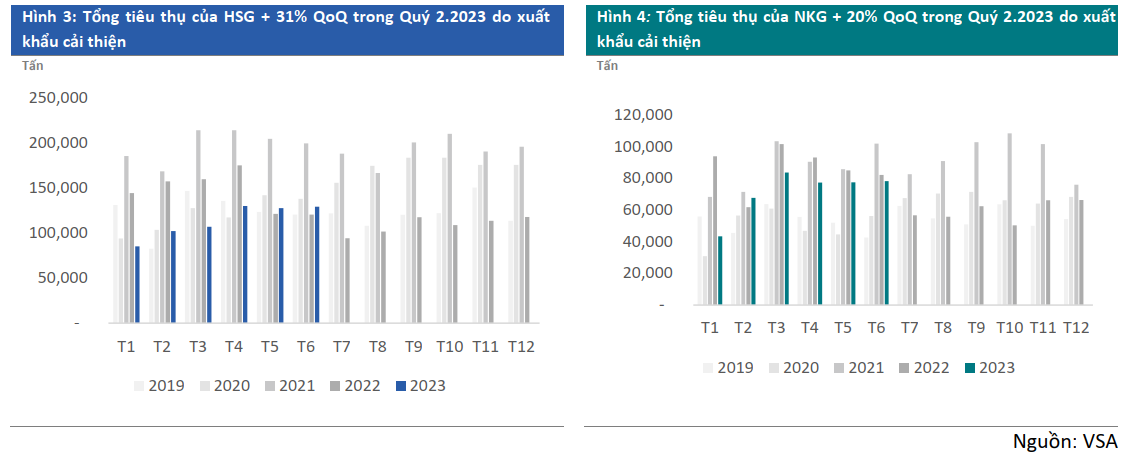 Tổng tiêu thụ của HSG và nkg