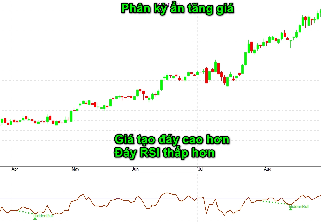 phân kỳ ẩn tăng giá