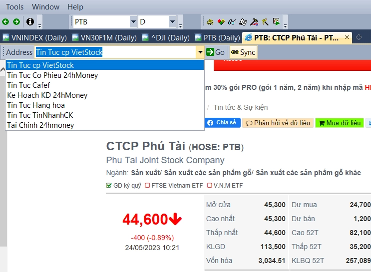 duyệt web trong amibrker